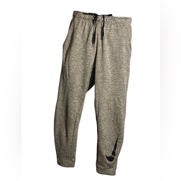 Nike Mens Dri-fit Joggers Sweat Pants Grey Nike Swoosh Logo Large - Picture 1 of 11